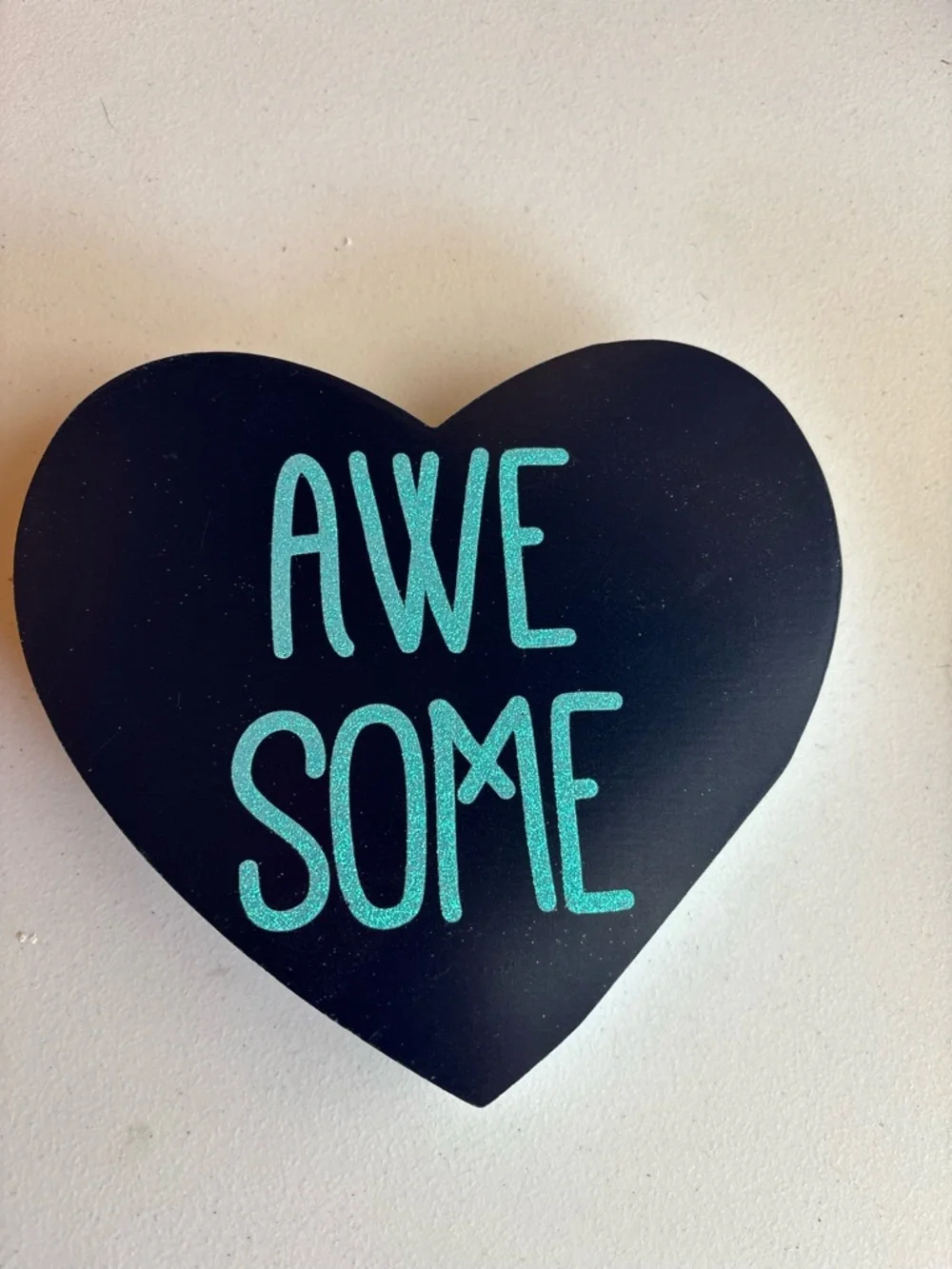 Target Black Heart Wall Decor with Teal Glitter 